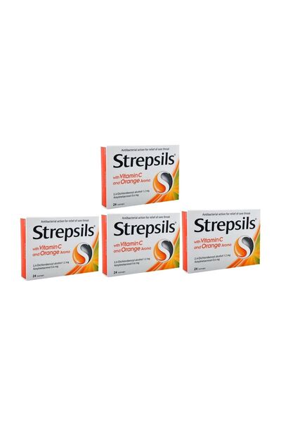 STREPSİLS Portakal & C Vitamini Aromali 24 Pastil 4 adet