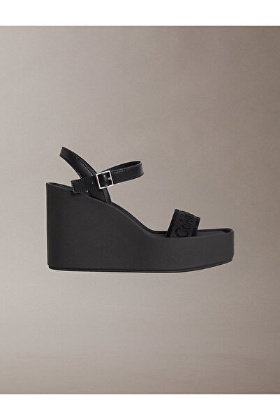 Calvin Klein Kadın Wedge Bantlı Deri Sandalet