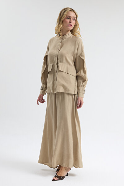 VAVİNOR Terra Etek Bluz Takım - Bej