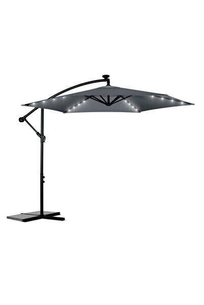 SUN Umbrelă de grădină premium cu braț lateral, LED solar