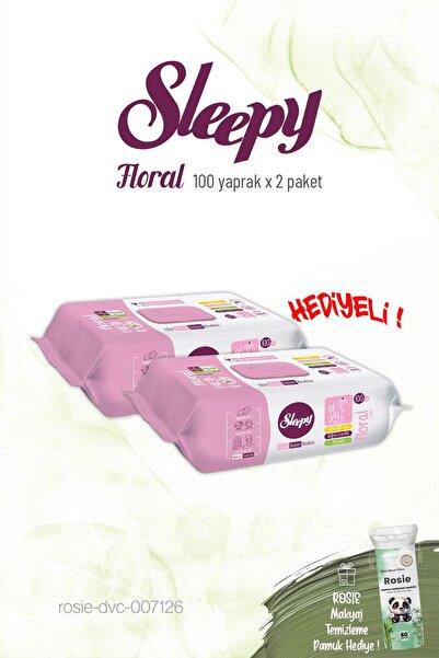 Sleepy 2'li Floral Kişisel Bakım Havlusu 100'lü ve Rosie