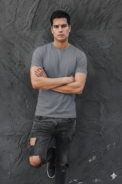 OXVİN Men's Crew Neck T-Shirt Regular Cotton Basic T-Shirt (RELAXED FIT)
