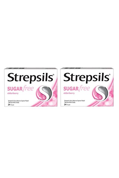 STREPSİLS Sekersiz Elderberry 24 Pastil 2 adet