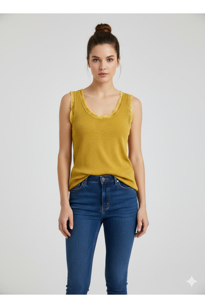 centilmen Bdk Ribbed Crew Neck Sleeveless Blouse 3000
