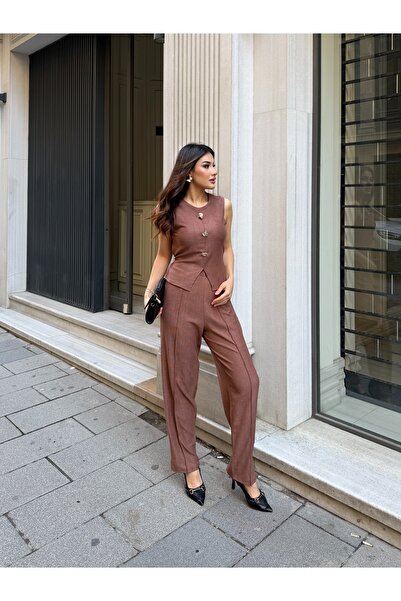 ikomteks Button Detailed Vest Set