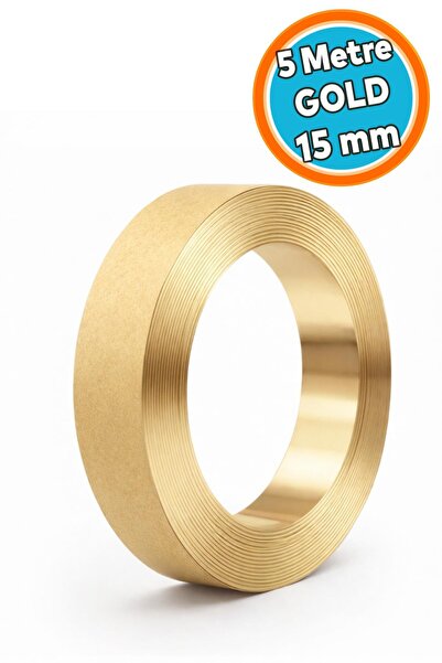 NZB Altın Renk Dekoratif Bant (1 Adet) 5MT X 15MM Ahşap Mobilya Duvar Fayans ...