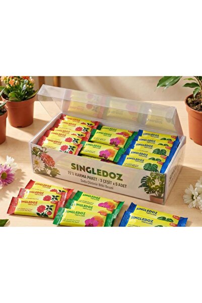 singledoz Suda Kolay Çözünür Pratik Çiçek Sebze ve Bitki Besini 15'li paket