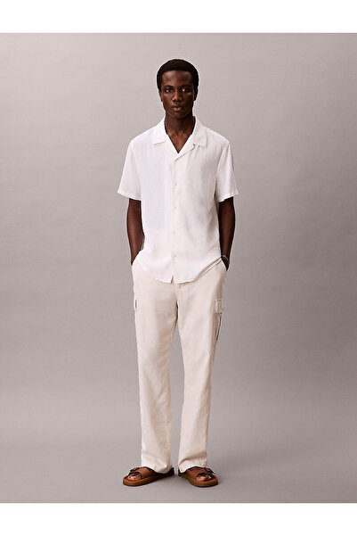 Calvin Klein Erkek Relaxed Fit Düz Çizgili Kargo Pantolon