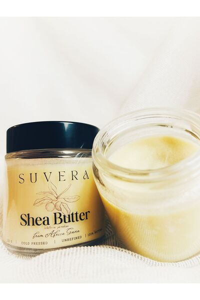 Suvera زبدة الشيا الطبيعية 100% زبدة الشيا 100 جرام كريم مرطب للعناية بالجسم