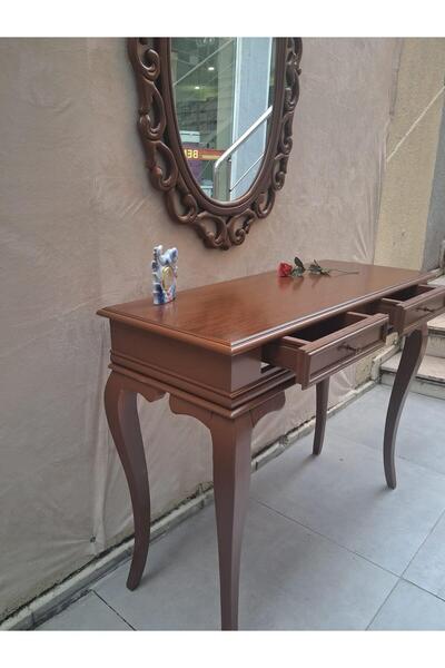 Bengi Ankara Mobilya Dresuar ST 90599 Çift Çekmece Oval Ayna Rustik Aslan Aya...