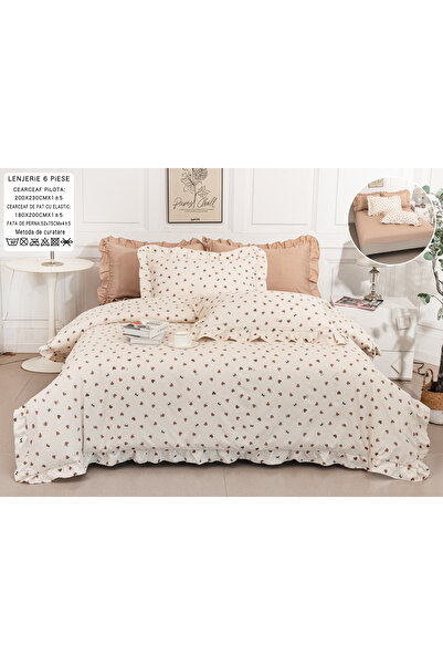 FIONNA.RO 6-Piece Fine Cotton Underwear with Stretchy Ruffle Pattern - Carame...