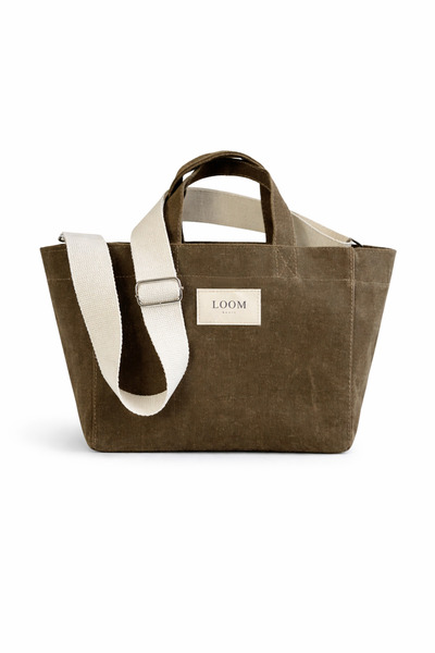 Loom Basic Mira Wax Canvas Bag Camel – Bal Mumlu Kanvas Kadın Omuz Çantası