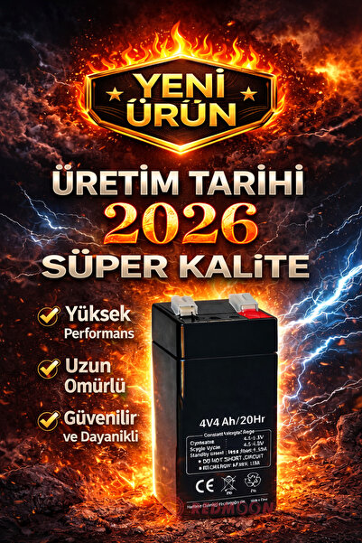REDMOON 4v4ah 2026 Yılı Üretimli Süper Kalite Akü Terazi Aküsü