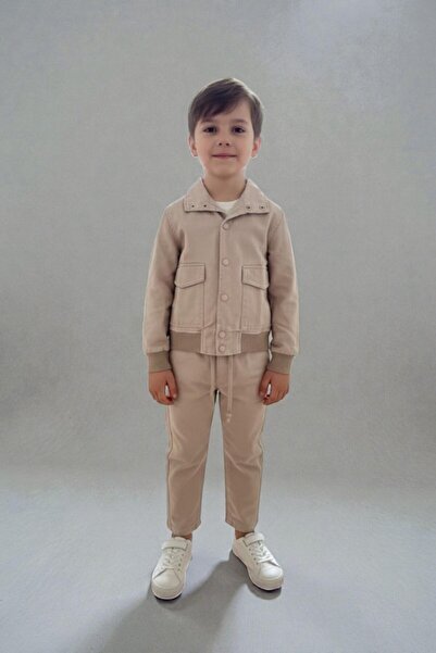 Ugly Duck SET JACHETĂ ȘI PANTALONI PENTRU VÂRSTELE 9-14 ANI - BEJ