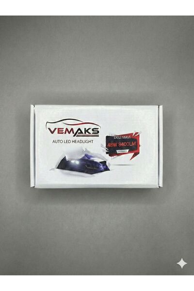 Vemaks Oto Aksesuar H4 Led Xenon Far Deli Mavi Şimşek Etkili