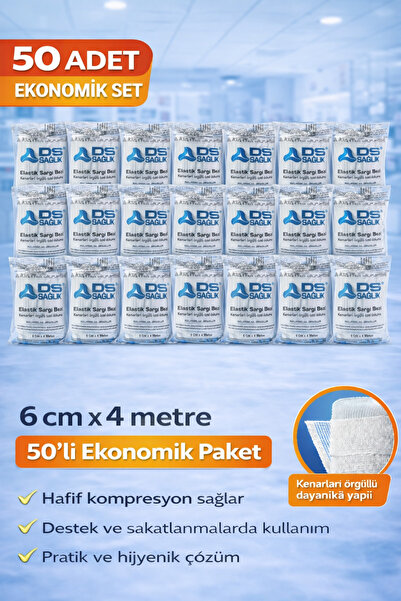 DS Sağlık Elastik Sargı Bezi 6CM X 4M 50 ADET