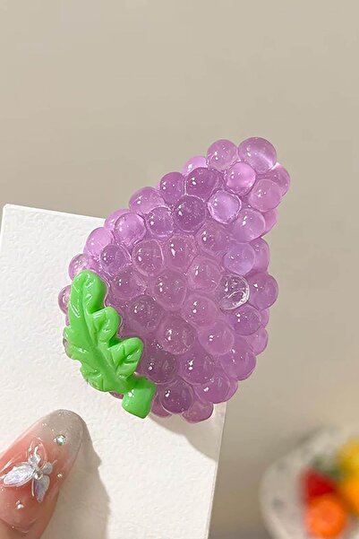 TAKIŞTIR Μωβ πλαϊνή αγκράφα με σχέδιο σταφυλιού