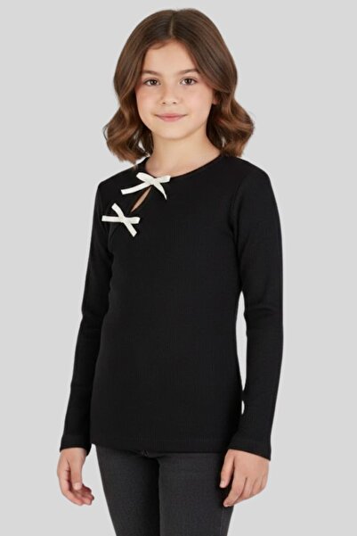ww waka waka kids store Girl's Ribbed Long Sleeve T-Shirt with Window Detail ...