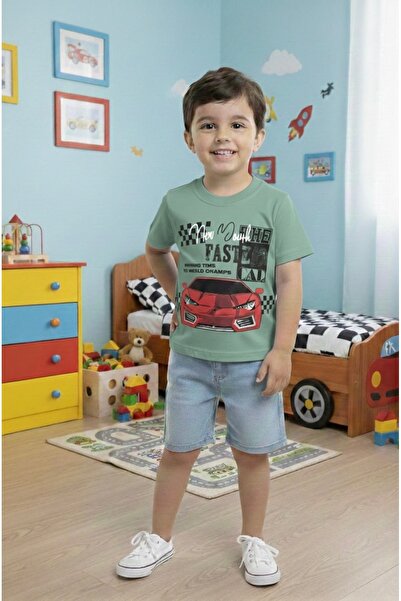 FURKYY Boy's Summer Denim Shorts Top and Bottom Set