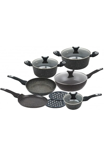 Klausberg Set de vase de gătit Granite Interior, 12 piese, inducție, capac