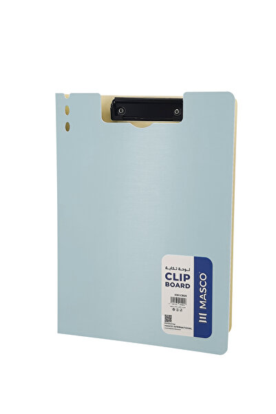 MASCO A4 Pressboard Clip File Folder with Strong Metal Clip, Grey