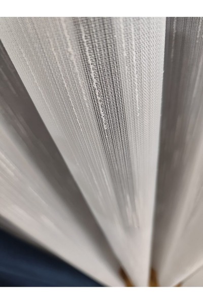 Fluiana Bambu Şantuklu Tül Perde - Lüks Tül Perde Gramajlı Sık Pileli 1/3 Her...