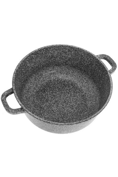 Klausberg Oală din aluminiu cu capac, placată cu marmură, 5,6 litri, 26 cm, gri,
