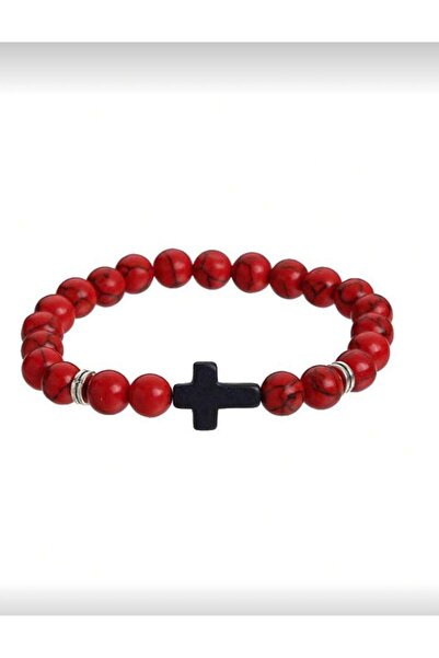 Handmade Bracelet with colored beads and cross