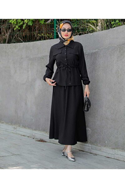 safran tesettur etekli ikili takim