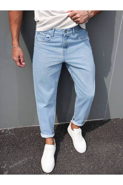 oraystore Men's Boyfriend Jean Trousers Daily Casual Loose Fit Denim Jeans Lo...