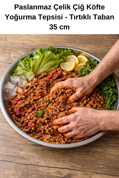 MODA Large Size Kitchen Stainless Steel Serrated Base Dough Raw Meatball Knea...