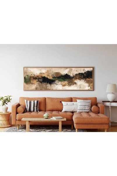 Tuba Decor Tek Parça Gerçek Ahşap Yatay Panorama Çerçeveli Tablo
