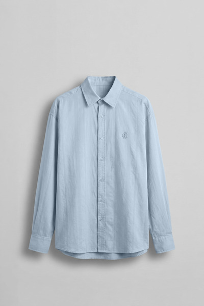 ablukaonline Men's Relaxed Fit Long Sleeve Textured Shirt Blue