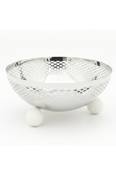 AKDC Metal Fruit & Candy Bowl – Premium Silver Finish, Multipurpose Decorativ...