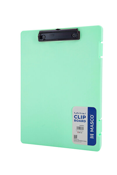 MASCO A4 Plastic Clipboard with Storage Case and Strong Clip – Green