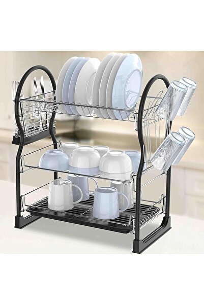 Feelings Dish Rack | Stainless Steel Kitchen Shelf Organizer for Plates, Croc...