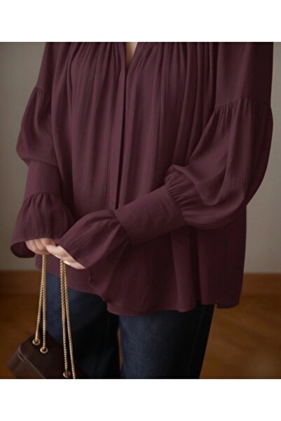 Butik Büzgü ve Kol detaylı gömlek