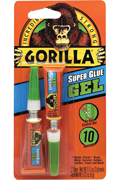 GORILLA Super Glue Gel 3 g Tubes (2 Count) – Clear, No-Run Formula