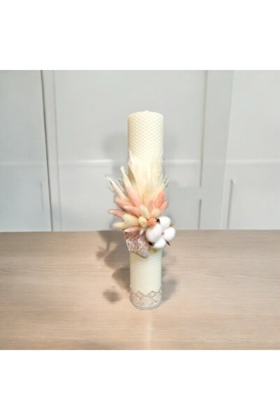 Dodi Lumânare de botez cu flori uscate