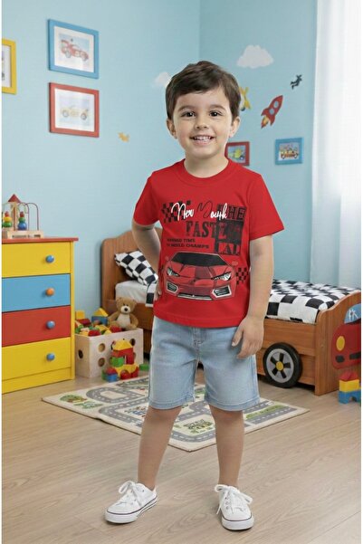 FURKYY Boy's Summer Denim Shorts Top and Bottom Set