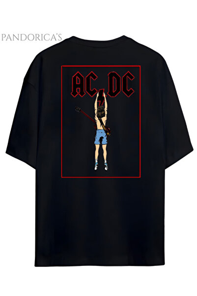 Grafftee Clothing Tricou unisex din bumbac cu imprimeu pe spate, design AC/DC...