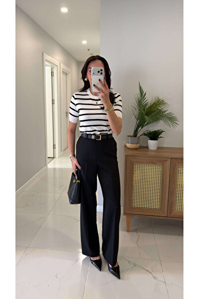 BİRCANÇİL Neswa Black Palazzo Pants