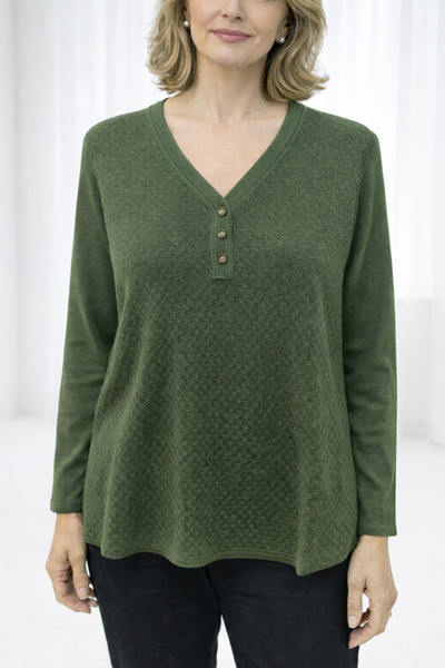 Sarıay Triko Sarıay Mercerized V-Neck Knitwear Sweater