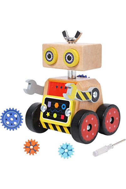Twisoo لعبة بناء الروبوت - مجموعة تجميع روبوت خشبي صغير للأطفال من سن 3 إلى 7...