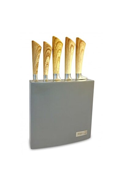 KASSEL Set de cuțite cu lame din oțel inoxidabil și suport din lemn