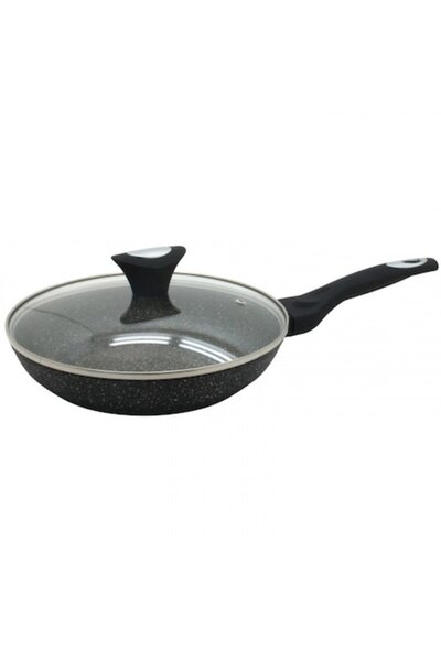 Klausberg Tigaie KB 7037 cu capac, 20 cm, marmură, mâner moale, inducție, neagră