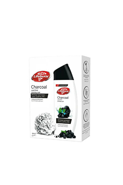 LİFEBUOY Body Wash with Charcoal and Mint 300ml + Loofah