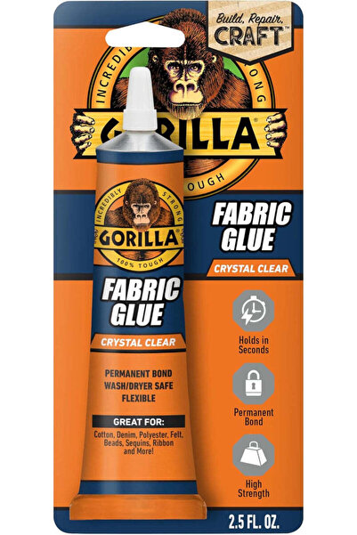 GORILLA Clear Waterproof Fabric Glue (2.5 Ounce) – Strong & Flexible Bond