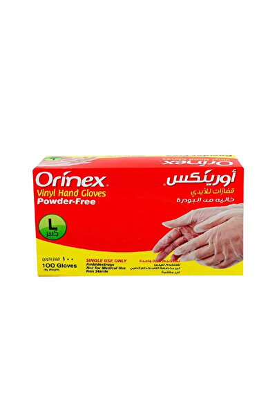 Orinex Plastic Gloves Powder Free Large 100 pcs