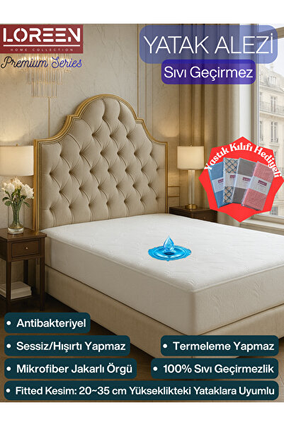 LOREEN HOME Jakar Örme Yatak Alezi-Sıvı Geçirmeyen, Sessiz